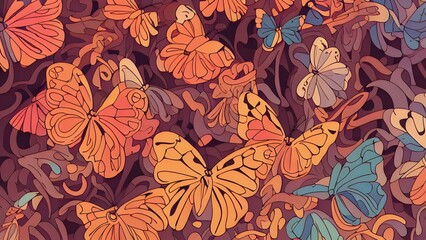 Fototapeta premium Surreal dreamy painterly butterfly illustration