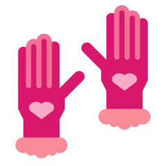 gloves flat icon style
