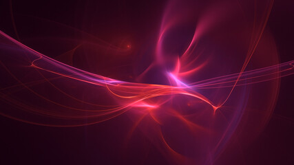 3D rendering abstract valentine red fractal light background