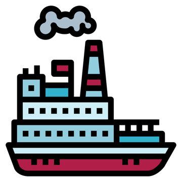 recommend clip art: steamboat filled outline icon style