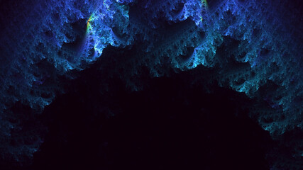 3D rendering abstract multicolor technology fractal light background