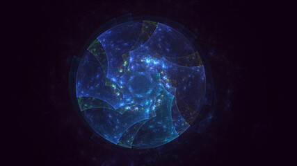 Obraz premium 3D rendering abstract round light background