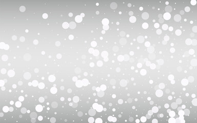 Gray Snowfall Vector Silver Background. Sky