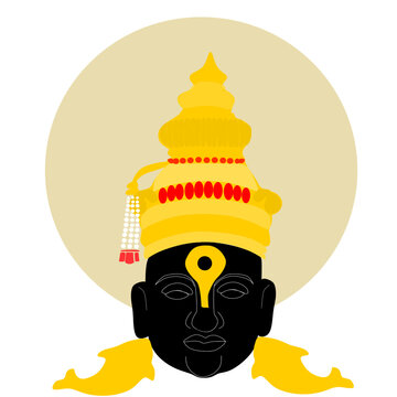  Vector illustration of Lord Vitthal or Vithoba, Panduranga, is an incarnation of Lord Vishnu, famous Hindu temple of Pandharpur,Maharashtra, India,.