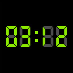 Digital clock vector illustration, time icon