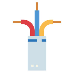 wire flat icon style