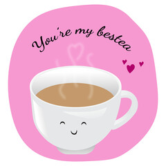 Cute tea cup sticker 