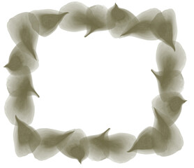 レトロな花びらのフレーム、ドライフラワー