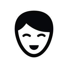 Man happy face icon vector graphic illustration