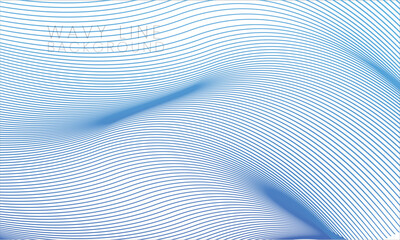 Fototapeta na wymiar Blue Wave Lines Background