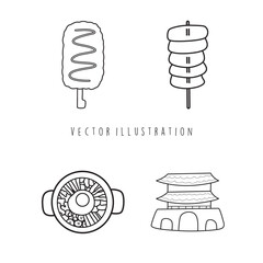 Korean simple cartoon outline