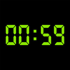 Digital clock vector illustration, time icon