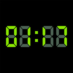 Digital clock vector illustration, time icon