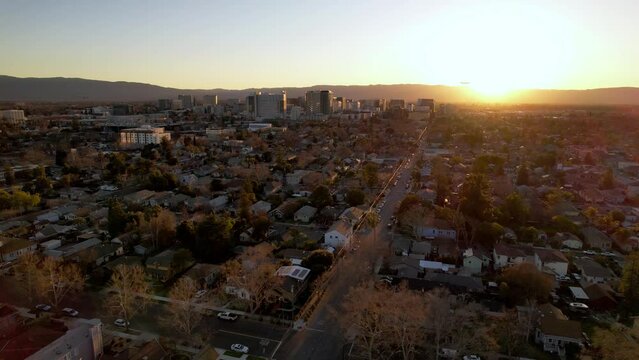 san jose california aerial of skyline
