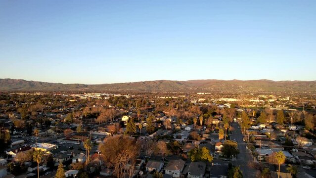 aerial of san jose suburbs in california