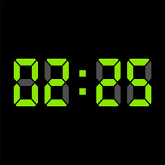 Digital clock vector illustration, time icon