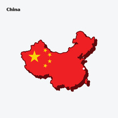 China Country Nation Flag Map Infographic