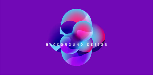Bright abstract background glossy shiny circle and sphere composition. Minimalist geometric vector Illustration For Wallpaper, Banner, Background, Card