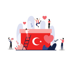 Pray for turkey with charity turkey flag for turkey earthquake illustration vector