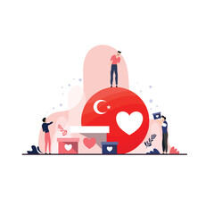Pray for turkey with charity turkey flag for turkey earthquake illustration vector