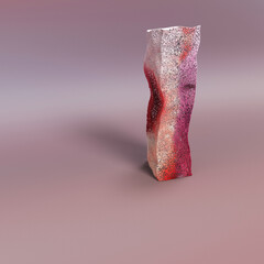 3d particles colorful background, box shape