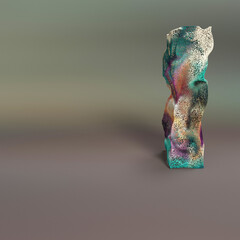 3d particles colorful background, box shape