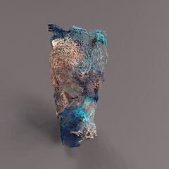 3d particles colorful background, box shape