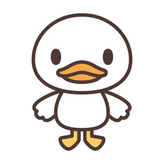 かわいい白いアヒルのキャラクター