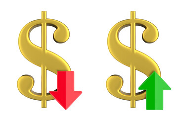 Obraz premium symbol dollar on white background. Isolated 3d illustration