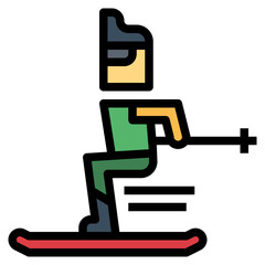 ski filled outline icon style