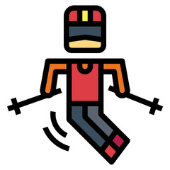 Skiing Stance filled outline icon style