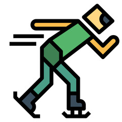speed Skating filled outline icon style