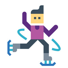 Figure Skating flat icon style