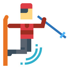Slopestyle flat icon style