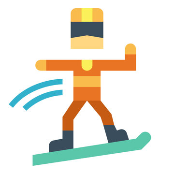 Boardercross flat icon style