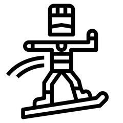 Boardercross line icon style