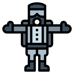 Vapor protective suit filled outline icon style