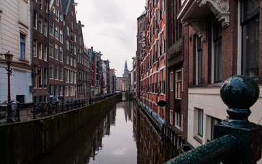 Fototapeta na wymiar Canals of Amsterdam. Amsterdam is the capital and most populous city of the Netherlands