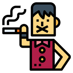 no smoking filled outline icon style