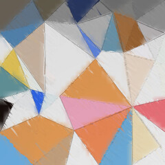 Obraz premium Colorful triangles pattern with a rough texture background. Background texture wall and have copy space for text. Picture for creative wallpaper or design art work.
