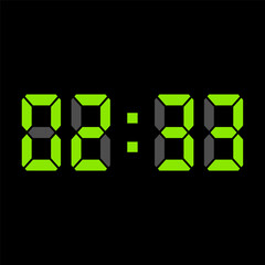 Digital clock vector illustration, time icon