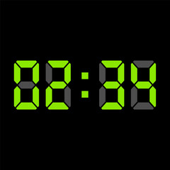 Digital clock vector illustration, time icon