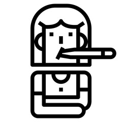 Thermometer line icon style