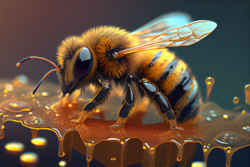 bee on honey