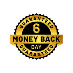 money back guaranteed badge in gold color