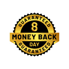 money back guaranteed badge in gold color