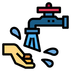 washing hand filled outline icon style