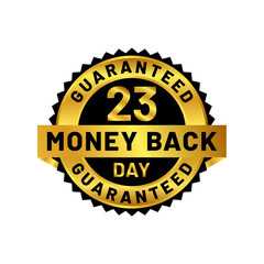 money back guaranteed badge in gold color