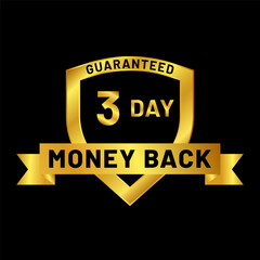 money back guaranteed badge in gold color