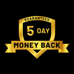 money back guaranteed badge in gold color